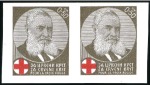 Stamp of Yugoslavia 1936 RED CROSS, set of 3 proofs in imperf pairs, v