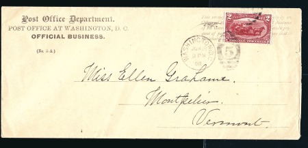 Stamp of United States 1898 2c Trans Miss tied by Second Day “Washington 