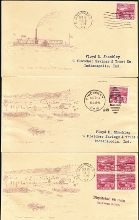 Stamp of United States 1929 2c Ohio River (681), nine First Day covers wi