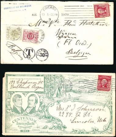 Stamp of United States 1903 2c Carmine (319) Nine covers including Green 