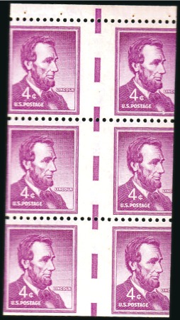 Stamp of United States 1954-68 4c Lincoln Liberty Issue, Booklet Pane, Im