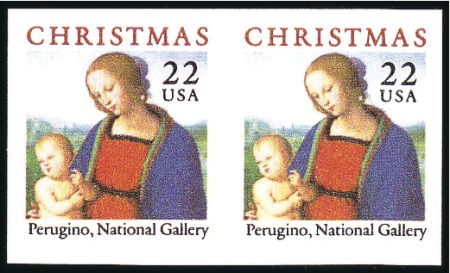 Stamp of United States 1986 22c Christmas Madonna 1986, Imperforate (2244