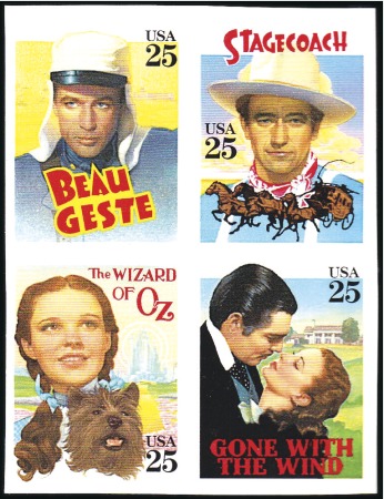 Stamp of United States 1987 25c Classic Films, Imperforate (2448 var), Ne