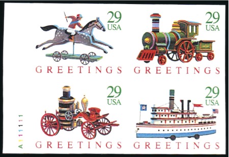 Stamp of United States 1992 29c Christmas Toys, Booklet Pane Proof (2718a