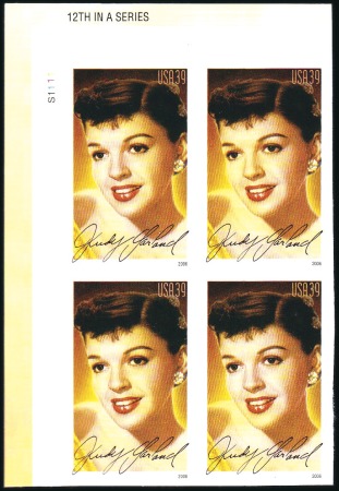 Stamp of United States 2006 39c Judy Garland, Die Cutting Omitted (4077a)