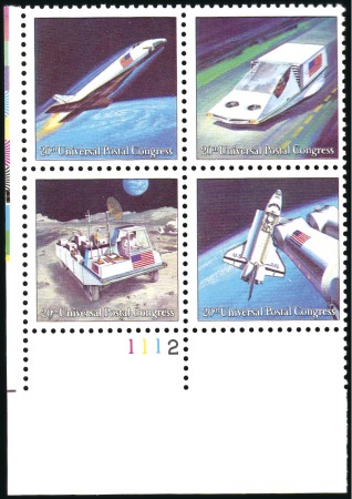 Stamp of United States 1989 45c Futuristic Mail Delivery, Light Blue Omit