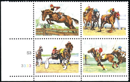 Stamp of United States 1993 29c Sporting Horses, Black Omitted (2759b), o