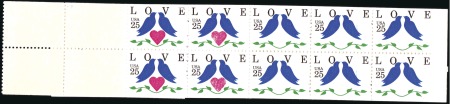 Stamp of United States 1990 25c Love, Bright Pink Omitted (2441b) six sta
