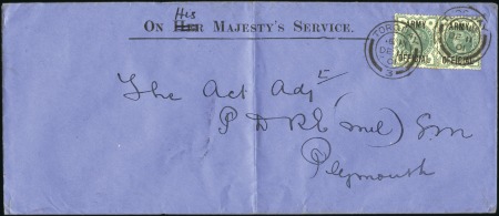 Stamp of Great Britain Army Official: 1901 (Dec 11) OHMS Envelope to Plym