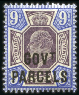 Stamp of Great Britain Government Parcels: 1902 9d Purple & Blue mint nh,