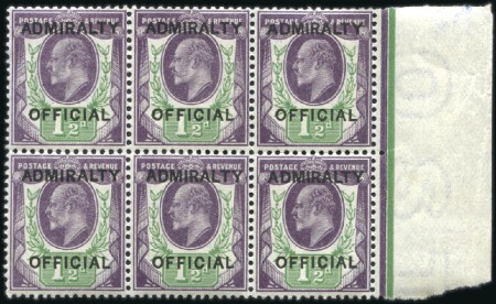 Stamp of Great Britain » Officials Admiralty Official: 1903 1 1/2d purple & green in