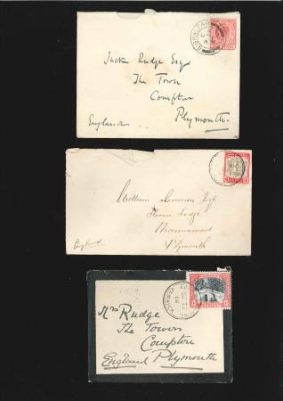 Stamp of British Empire General Collections and Lots 1858-1938, Group of 17 covers and a parcel piece,