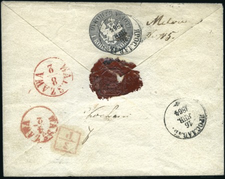 Stamp of Russia » Russia Imperial Pre-Stamp Postal History 1848 10k Envelope, imprint with small tail and 1st