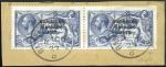 Stamp of Ireland 10s Grey-blue, horizontal composite pair neatly ti