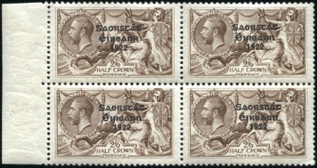 Stamp of Ireland 1927 2s6d Brown, composite setting left sheet marg