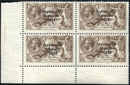 Stamp of Ireland 1927 2s6d Brown, mint nh bottom left corner margin