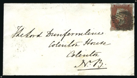 Stamp of Great Britain » 1841 1d Red TREASURY ROULETTE: 1d Red-Brown pl.170 DI with "Tr