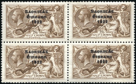 Stamp of Ireland 1922-23 2s6d Chocolate-brown, mint nh block of fou