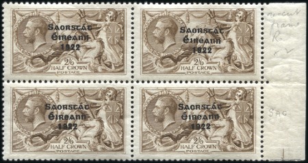 Stamp of Ireland 2s6d Chocolate-brown, mint nh block of four, botto
