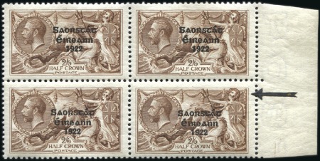 Stamp of Ireland 2s6d Chocolate-brown to 10s dull grey-blue, mint m