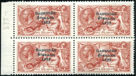 Stamp of Ireland 2s6d Chocolate-brown to 10s dull grey-blue, mint m