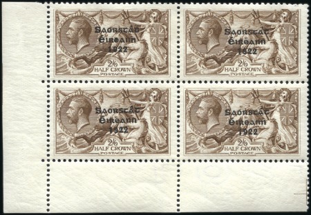 Stamp of Ireland 2s6d Chocolate-brown to 10s dull grey-blue, mint b