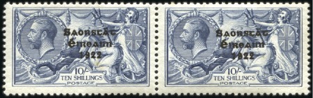 Stamp of Ireland 10s Dull grey-blue, mint horizontal pair, showing
