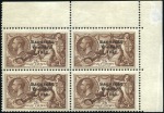 Stamp of Ireland 2s6d Chocolate to 10s indigo, mint top right corne
