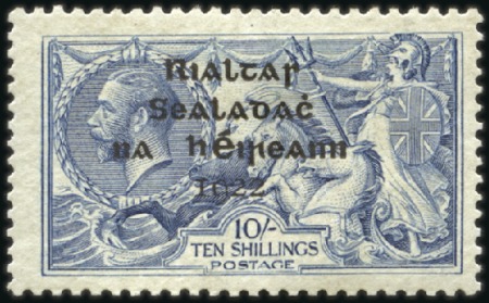 Stamp of Ireland 10s Grey-blue, mint single showing MAJOR RETOUCH (