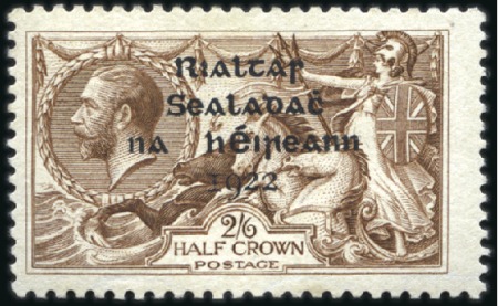 Stamp of Ireland 2s6d Grey-brown, mint nh single showing "R" over "
