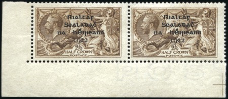 Stamp of Ireland 2s6d Grey-brown, mint bottom left marginal pair, s