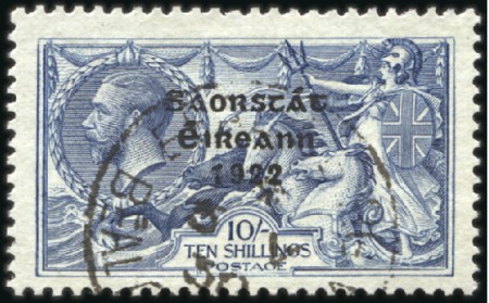 Stamp of Ireland 10s Dull grey-blue, used single showing MAJOR RE-E