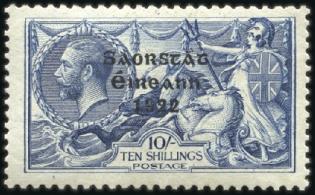 Stamp of Ireland 1922-23 10s Dull grey-blue, mint single showing HO
