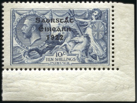 Stamp of Ireland 1922-23 10s Dull grey-blue, mint bottom left corne