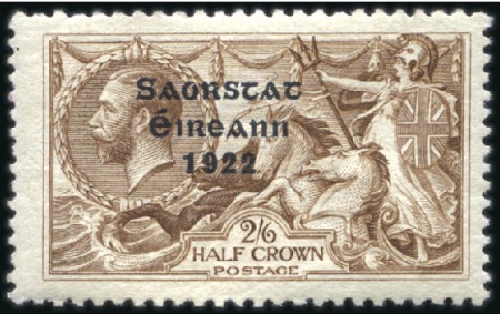 Stamp of Ireland 2s6d Chocolate-brown, mint single showing WEAK ACC