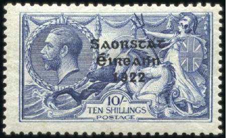Stamp of Ireland 10s Dull grey-blue, mint single showing WEAK ACCEN
