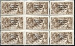 Stamp of Ireland 2s6d Chocolate-brown, mint nh block of nine showin