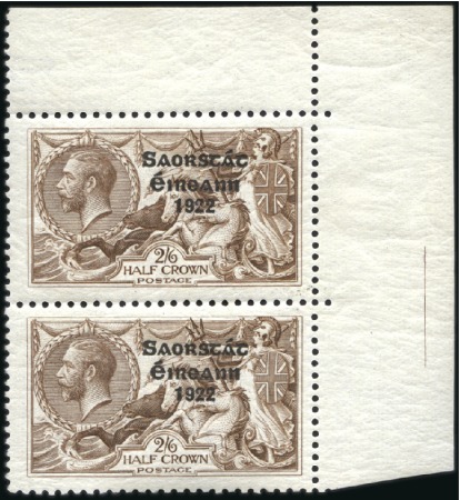 Stamp of Ireland 2s6d Chocolate-brown, mint nh top right corner she