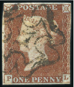 Stamp of Great Britain » 1841 1d Red 1d Red PL with Channel Islands MC, three margins,