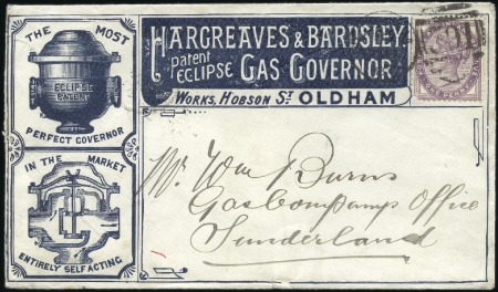 Stamp of Great Britain » 1855-1900 Surface Printed 1887 (Nov 11) Hargreaves & Bardsley of Oldham Gas
