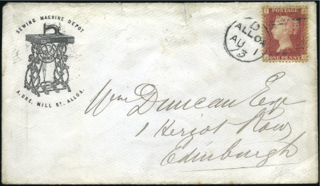 Stamp of Great Britain » 1854-70 Perforated Line Engraved 1873 (Aug 1) Advertising cover for Sewing Machine 