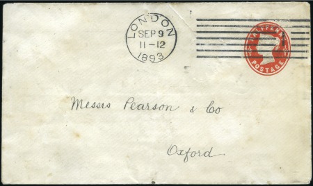 Stamp of Great Britain 1893 (Dec 11) 1/2d Vermilion postal stationery env