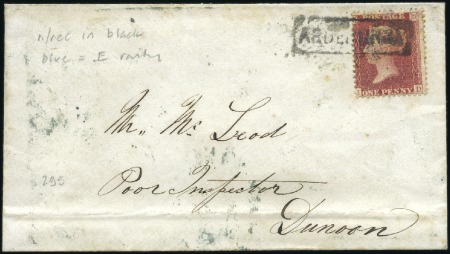 Stamp of Great Britain » 1854-70 Perforated Line Engraved 1858 (Jan 5) Envelope wiht 1854-57 1d red tied by