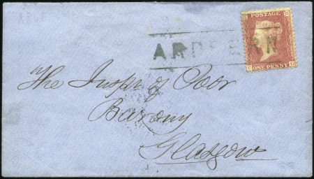 Stamp of Great Britain » 1854-70 Perforated Line Engraved 1859 (Jan 25) Envelope with 1854-57 1d red tied by