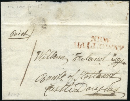 Stamp of Great Britain » Postal History » Pre-Adhesive & Stampless 1842 (Nov 15) Entire from Upper Ervie to Castle Do