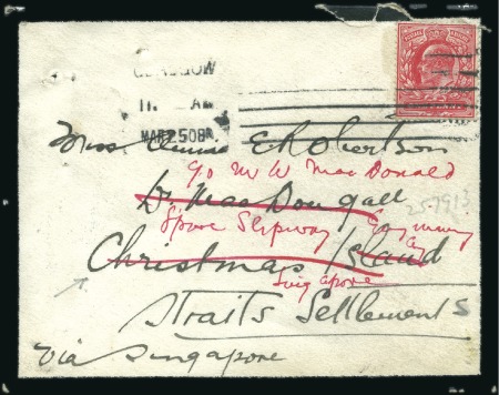 Stamp of Great Britain » King Edward VII 1908 (Mar 25) Mourning envelope with 1902-10 1d sc