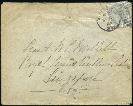 Stamp of Malaysia » Straits Settlements INCOMING: 1885 (Sep 11) Envelope from England to S