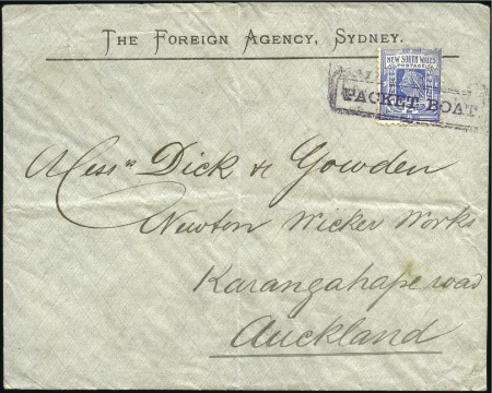 Stamp of Australia » New South Wales 1905 Envelope with 1897-99 2d tied by "PACKET BOAT