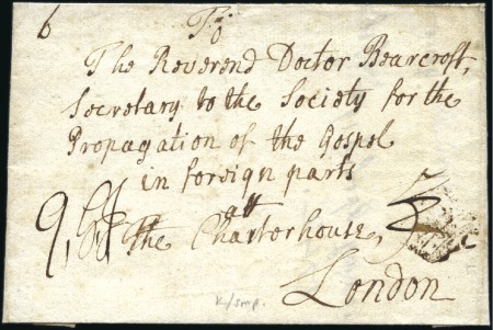 Stamp of Great Britain » Postal History » Pre-Adhesive & Stampless 1742 (Apr 19) Cover from Apoquinimy (Delaware, USA