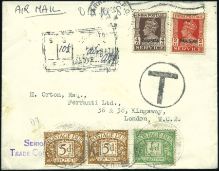 Stamp of Pakistan 1948 Envelope from the Senior UK Trade Commissione